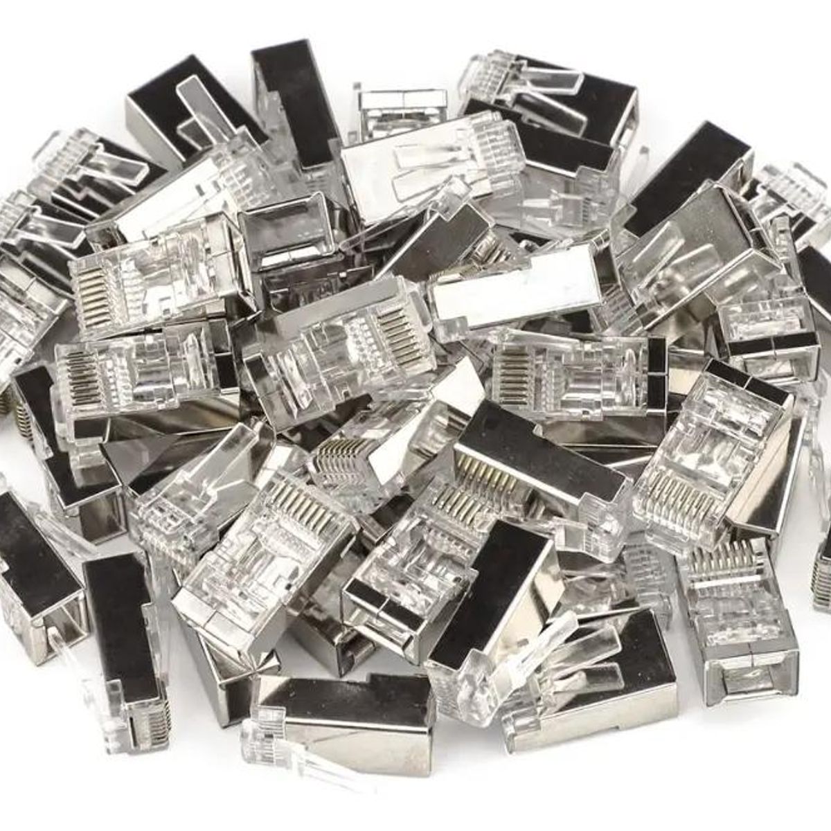 GENERICO - Paquete 100 conectores RJ45 LAN Cat 6 metálicos blindados