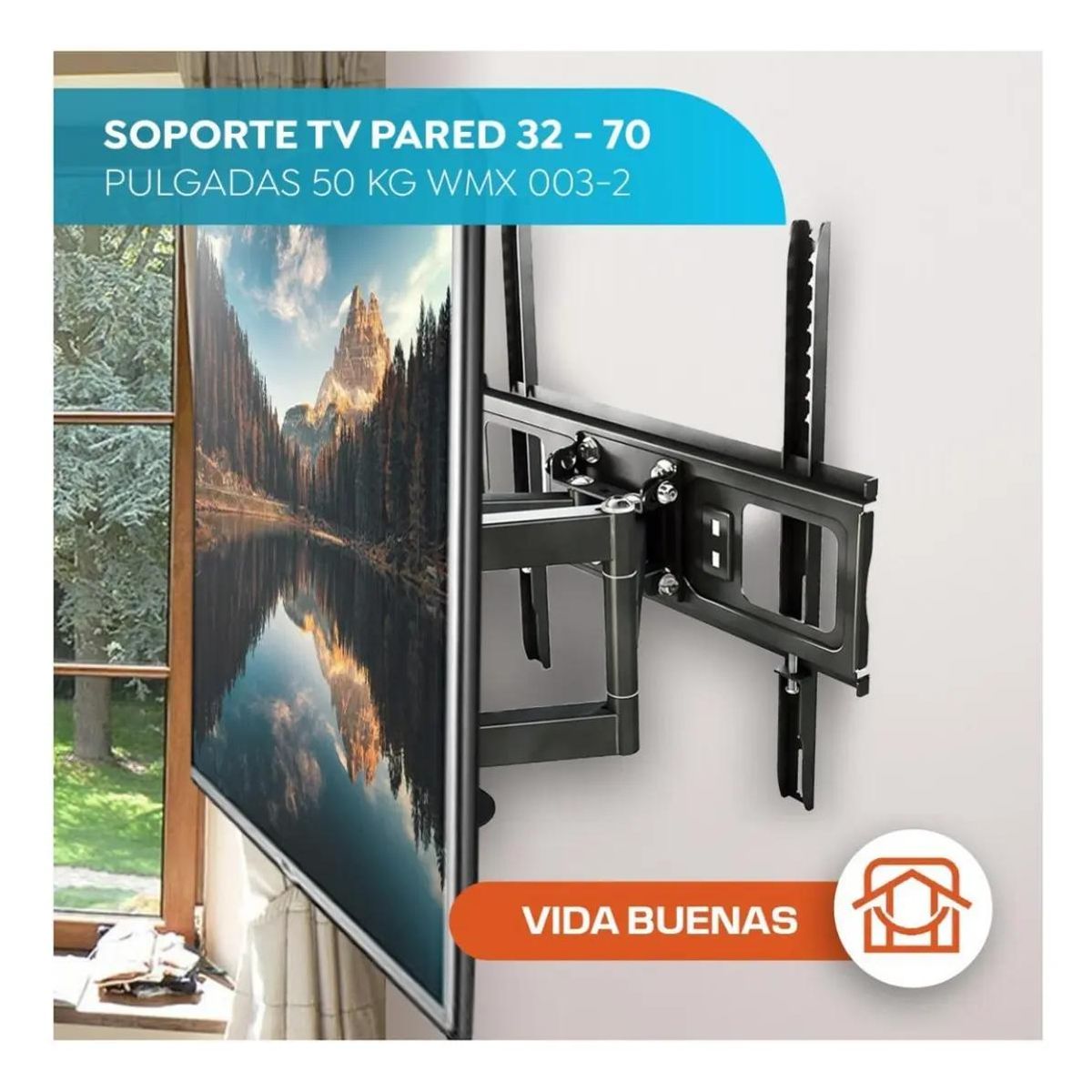 GENERICO - Soporte de TV doble brazo para pantallas de 30 a 70