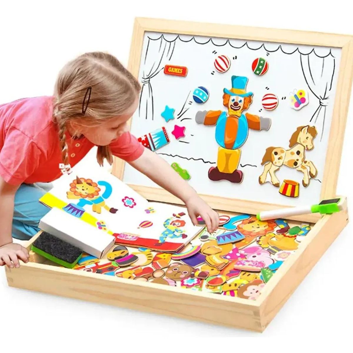 GENERICO - Rompecabezas Magnético Montessori de Madera para Niños