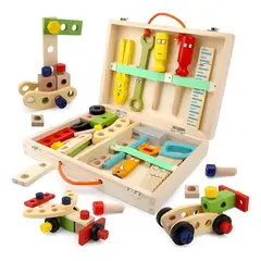 GENERICO - Kit de Herramientas de Madera Montessori 35 Piezas