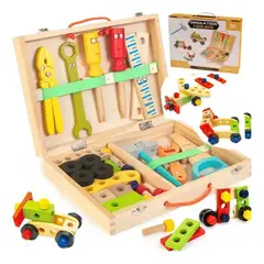 GENERICO - Caja de Herramientas de Madera Estilo Montessori