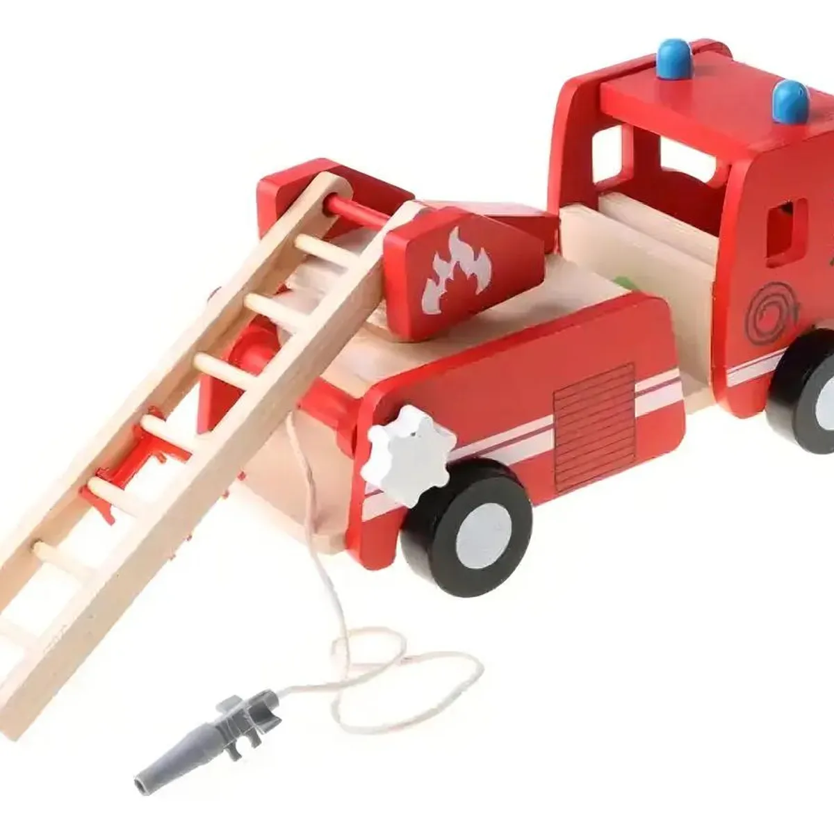 GENERICO - Camión de Bomberos de Madera Didáctico para Niños