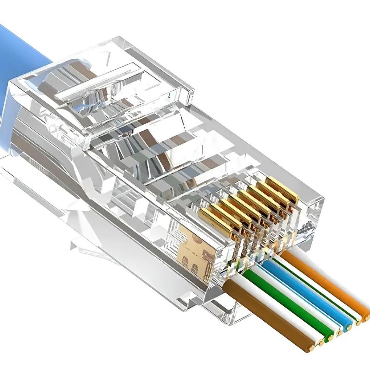 GENERICO - Conector RJ45 Pass Through Cat 6 Paquete 10 Unidades