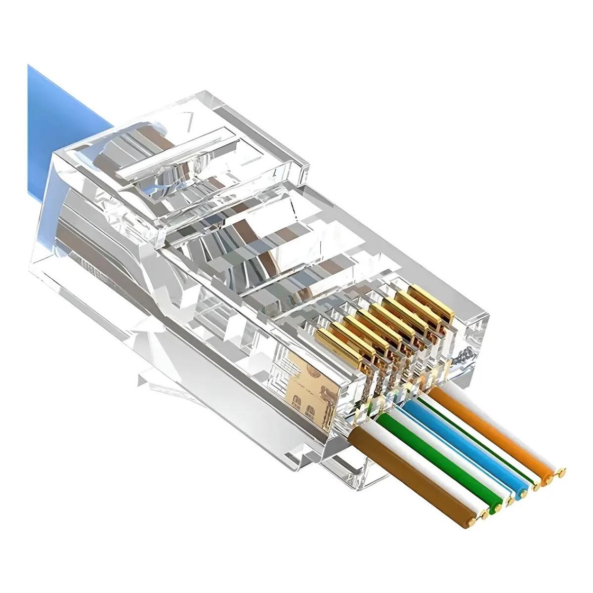 GENERICO - Conector RJ45 Pass Through Cat 6 Paquete 10 Unidades