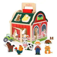 GENERICO - Juguete Didáctico Granja de Animales de Madera