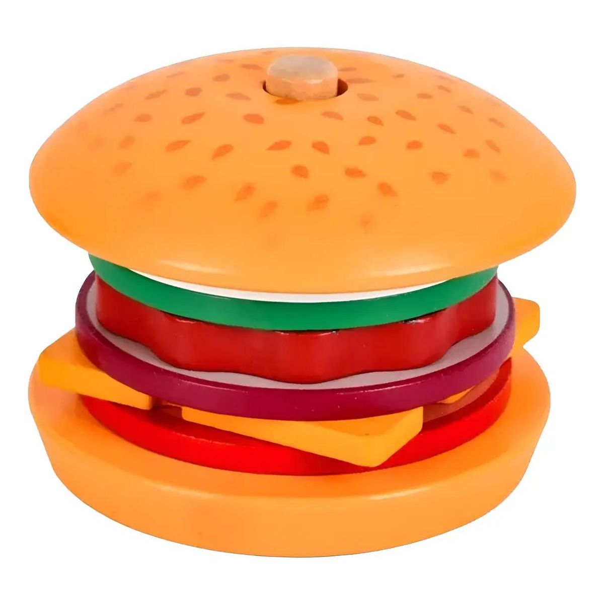 GENERICO - Juguete de Apilamiento de Hamburguesas de Madera