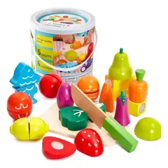 GENERICO - Balde de madera para frutas y verduras con velcro