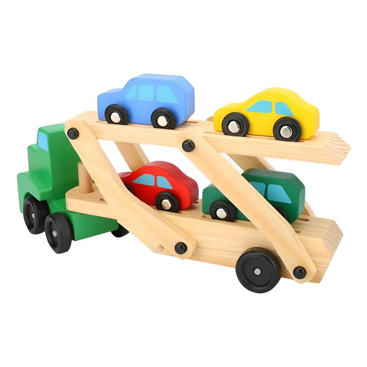 GENERICO - Camión Transportador de Autitos de Madera Didáctico