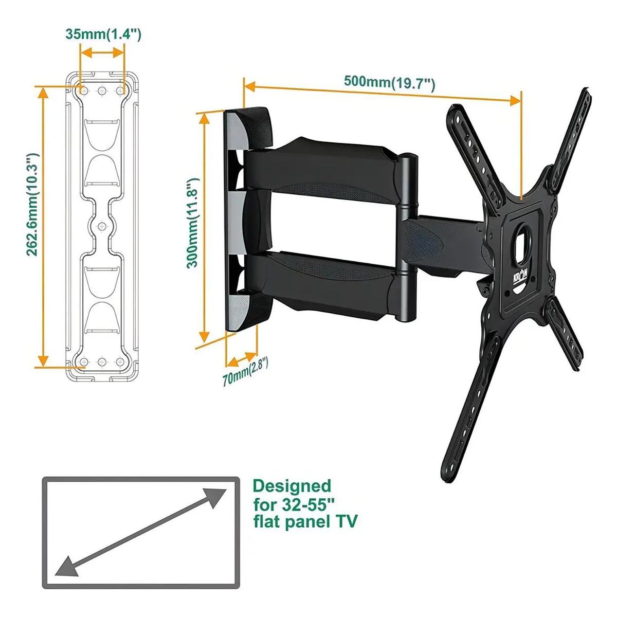GENERICO - Soporte para TV de 32 a 60 pulgadas North Bayou P4
