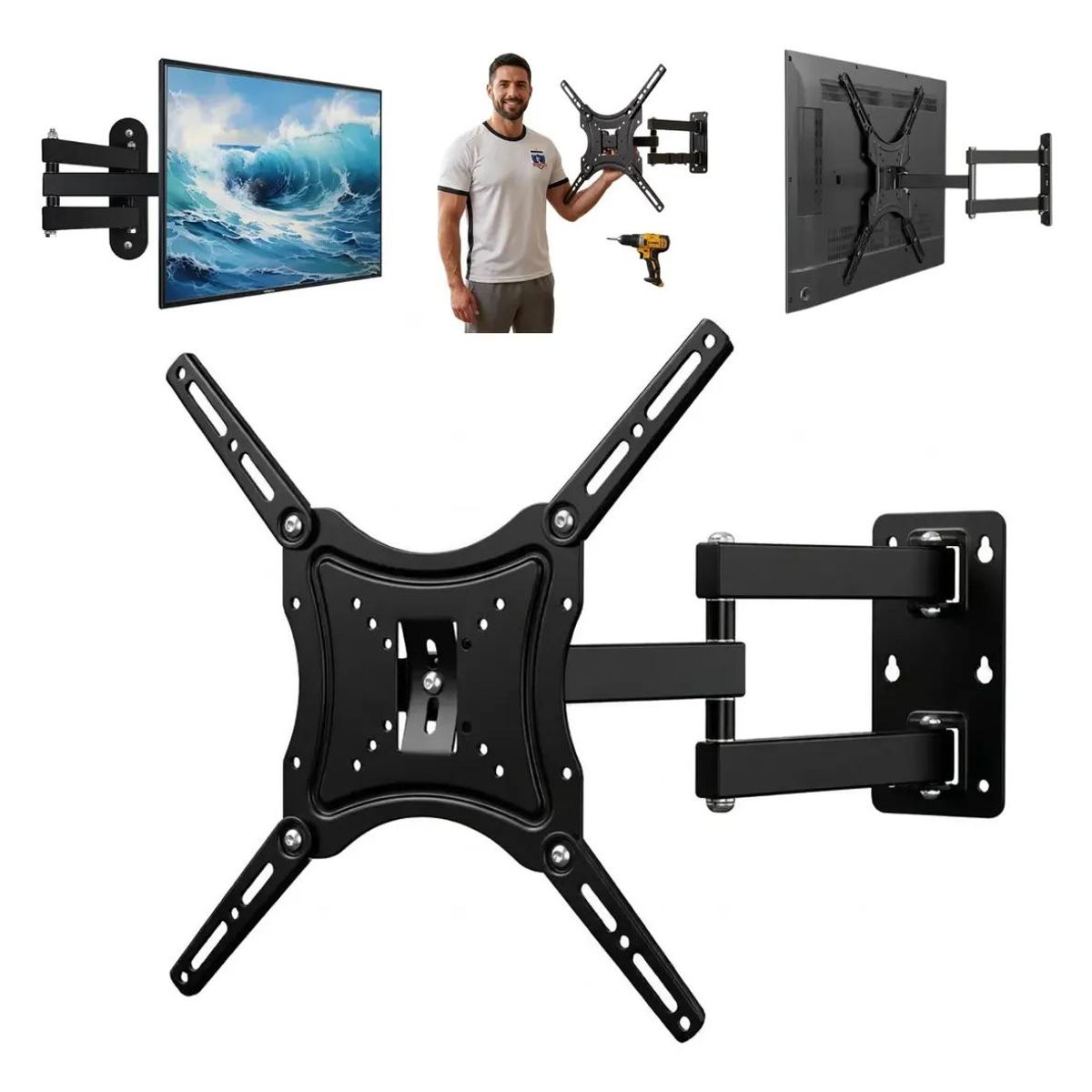 GENERICO - Soporte de Pared para TV 14 a 55 Pulgadas con Brazo Doble