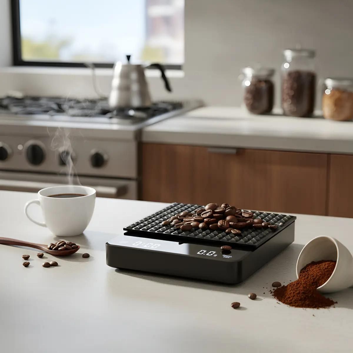 GENERICO - Báscula digital para café hasta 3000 g con temporizador