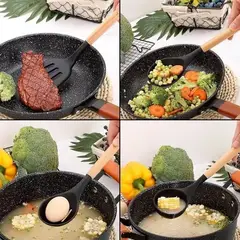 GENERICO - Set Utensilios Cocina Silicona y Madera