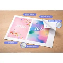 GENERICO - Papel Adhesivo Foto Antióxido Glossy Oficio 135g 50 Hojas