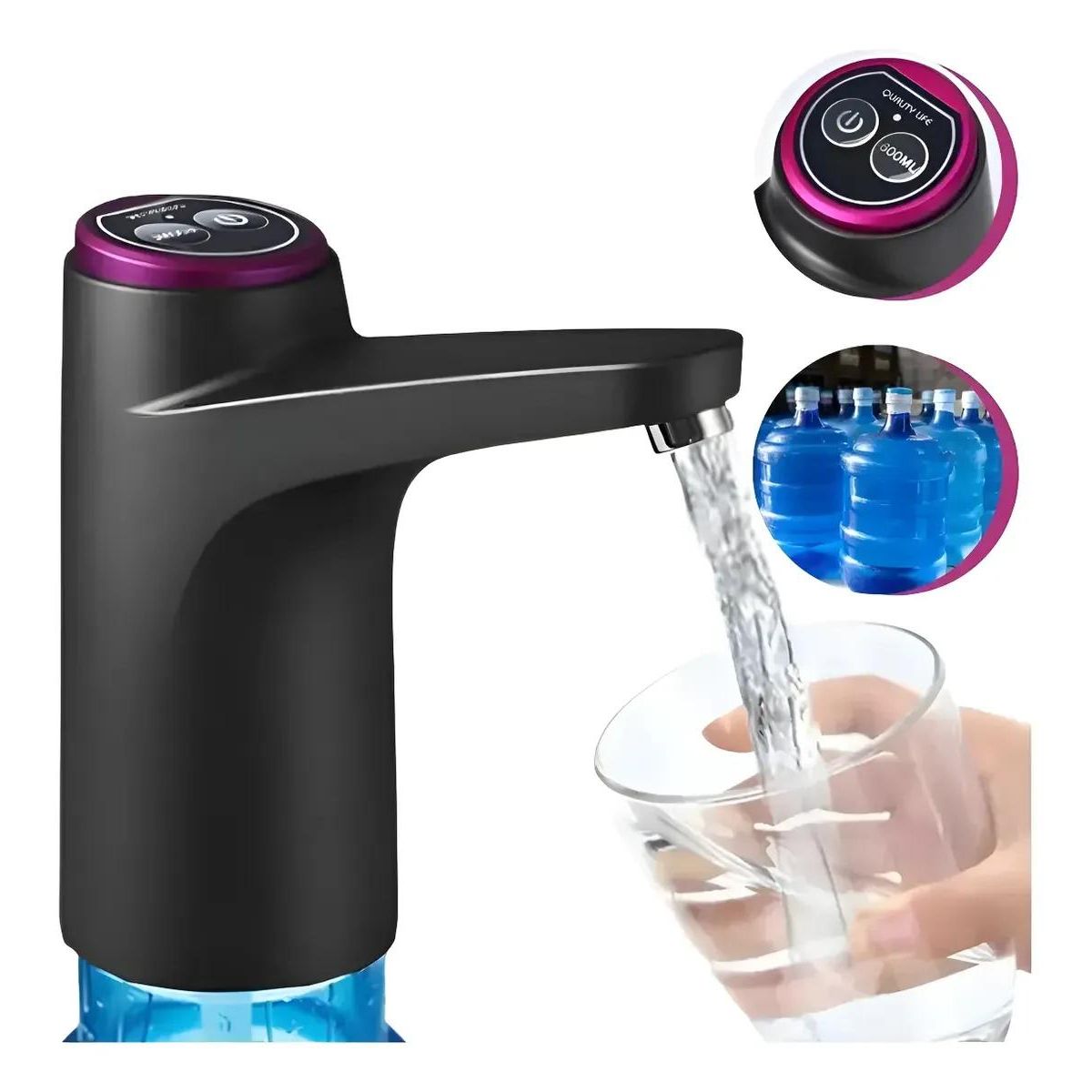 GENERICO - Dispensador eléctrico de agua recargable USB para bidón