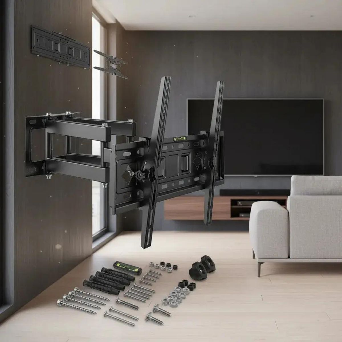 GENERICO - Soporte de Pared Articulado para TV de Dos Brazos