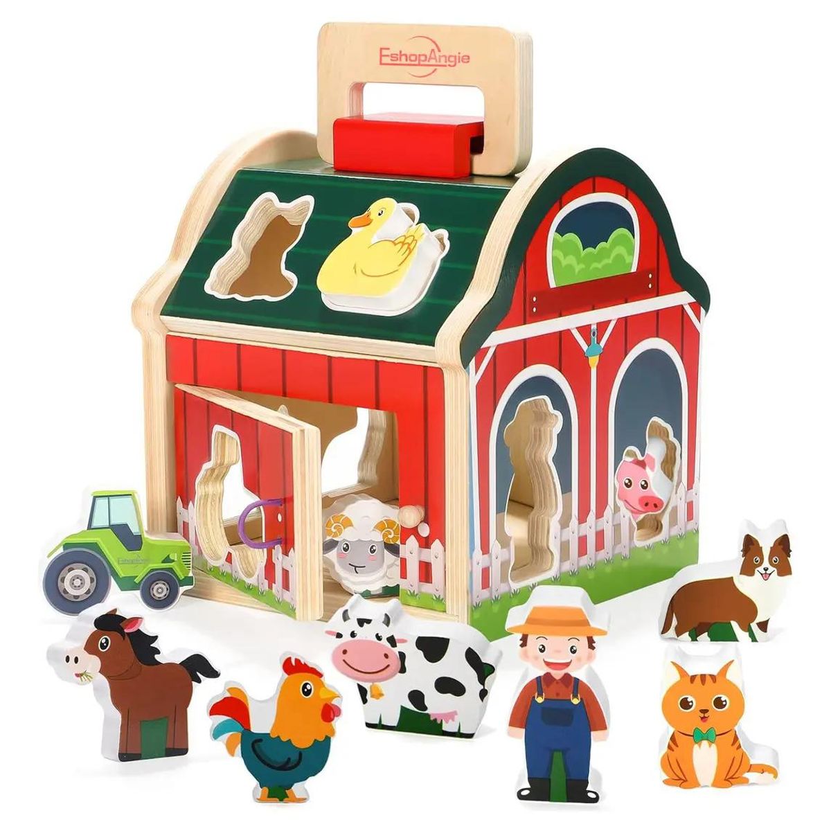 GENERICO - Juguete Didáctico Granja con Animales de Madera