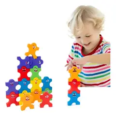 GENERICO - Juguete Apilable Montessori de Madera Multicolor