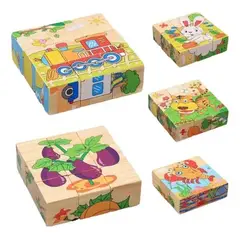 GENERICO - Pack 6 Rompecabezas de Madera 45 Piezas