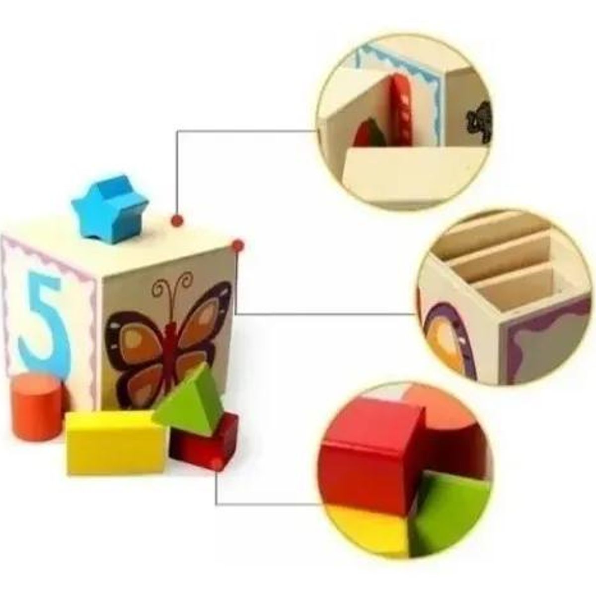 GENERICO - Torre de Cubos Apilables de Madera para Niños
