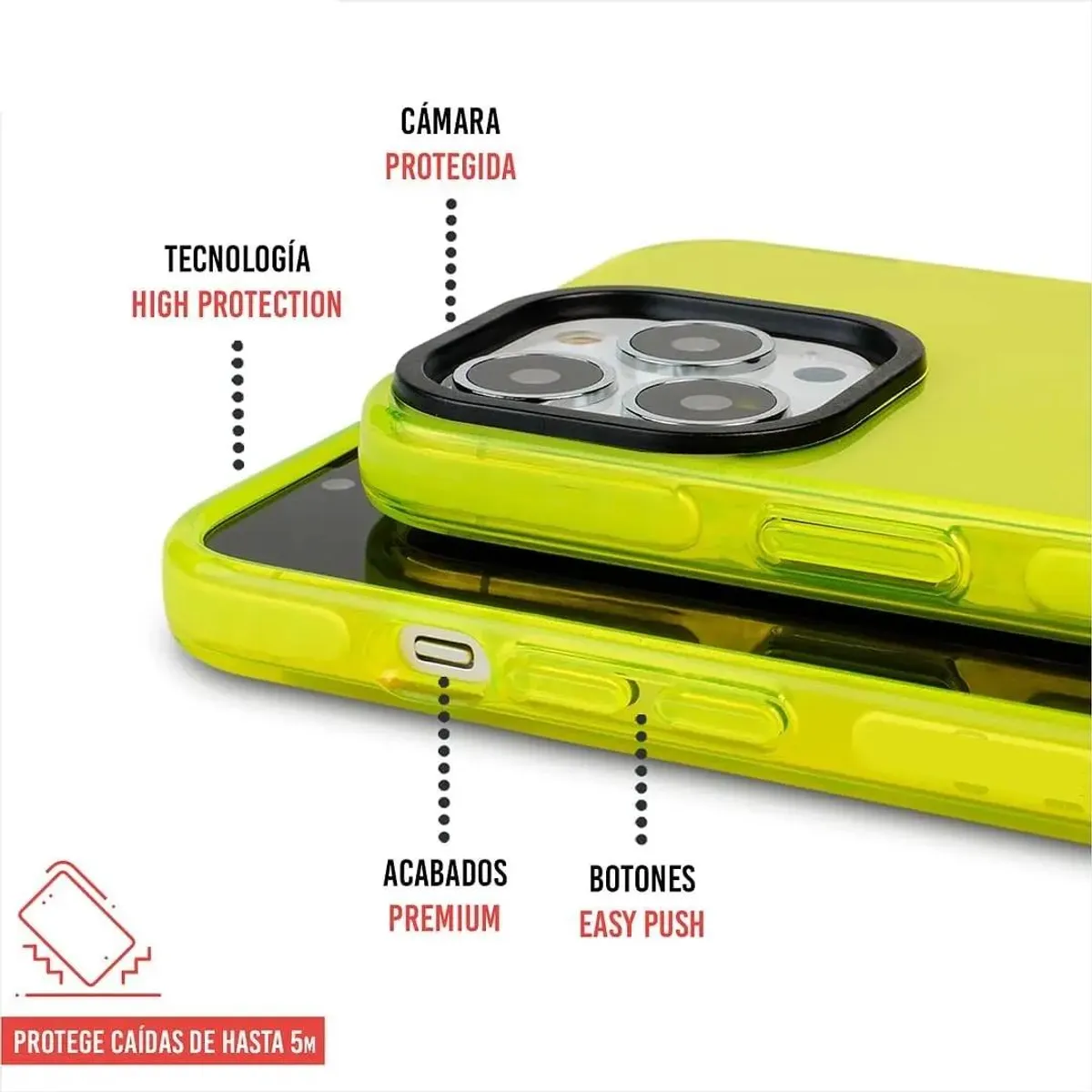 GENERICO - Carcasa fluorescente de silicona para iPhone