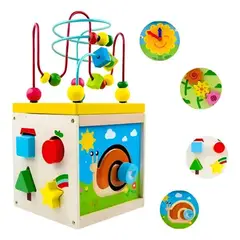 GENERICO - Cubo Didáctico de Madera para Bebé Infantil