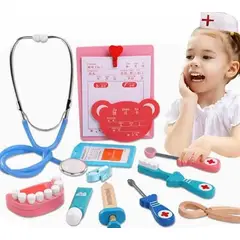 GENERICO - Kit Médico Dentista de Madera para Niños