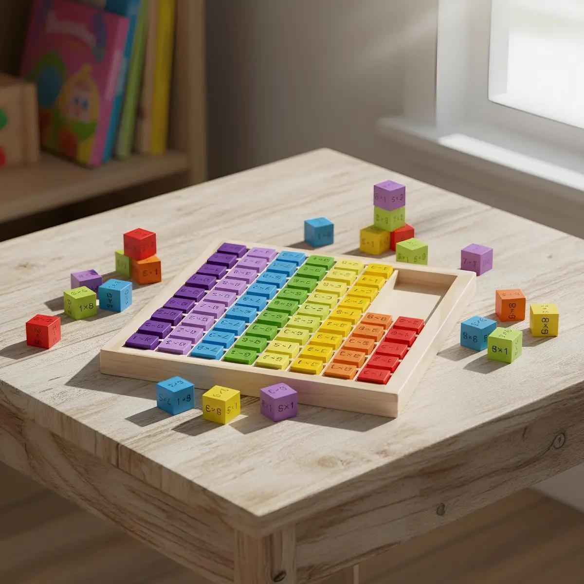 GENERICO - Tabla de Multiplicar Didáctica de Madera para Niños