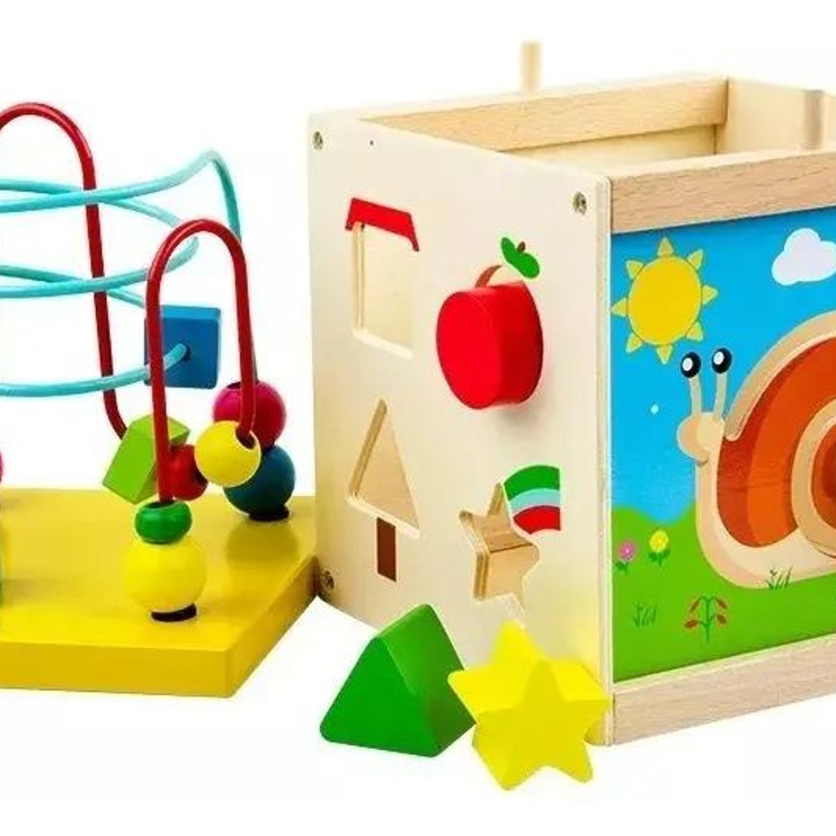 GENERICO - Cubo Didáctico de Madera para Bebés
