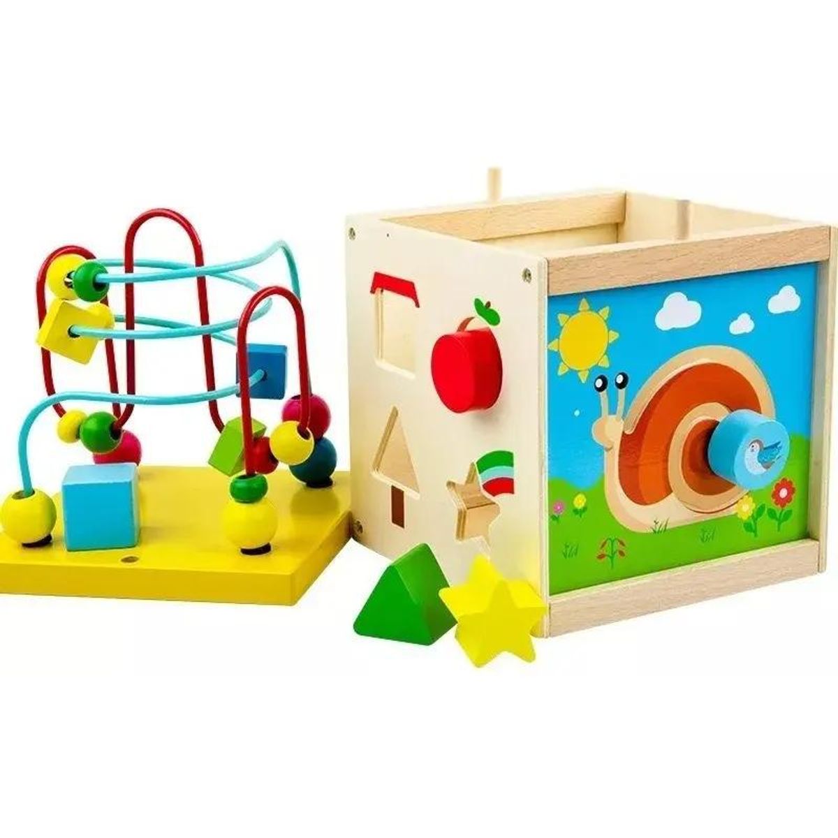 GENERICO - Cubo Didáctico de Madera para Bebés