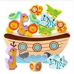 GENERICO - Juego Didáctico Apilable Arca de Noé de Madera para Niños