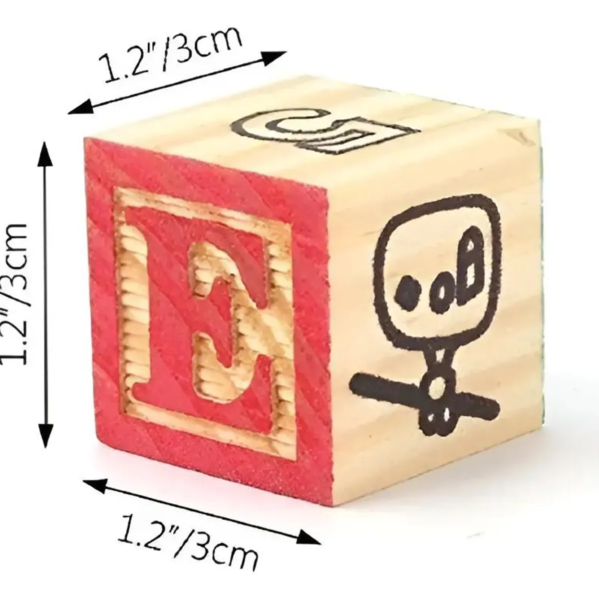 GENERICO - Cubos de Madera con Figuras, Números y Letras 48 Piezas