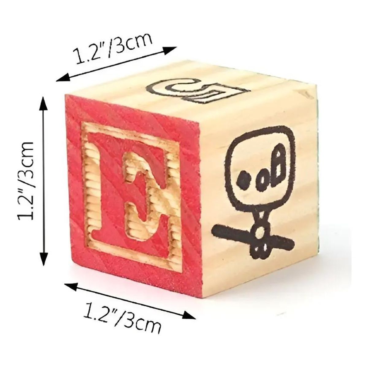 GENERICO - Cubos de Madera con Figuras, Números y Letras 48 Piezas