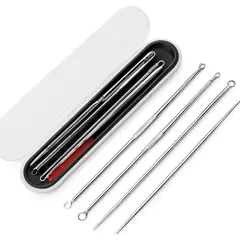 GENERICO - Set 4 Removedor Extractor Comedones Puntos Negros Espinillas