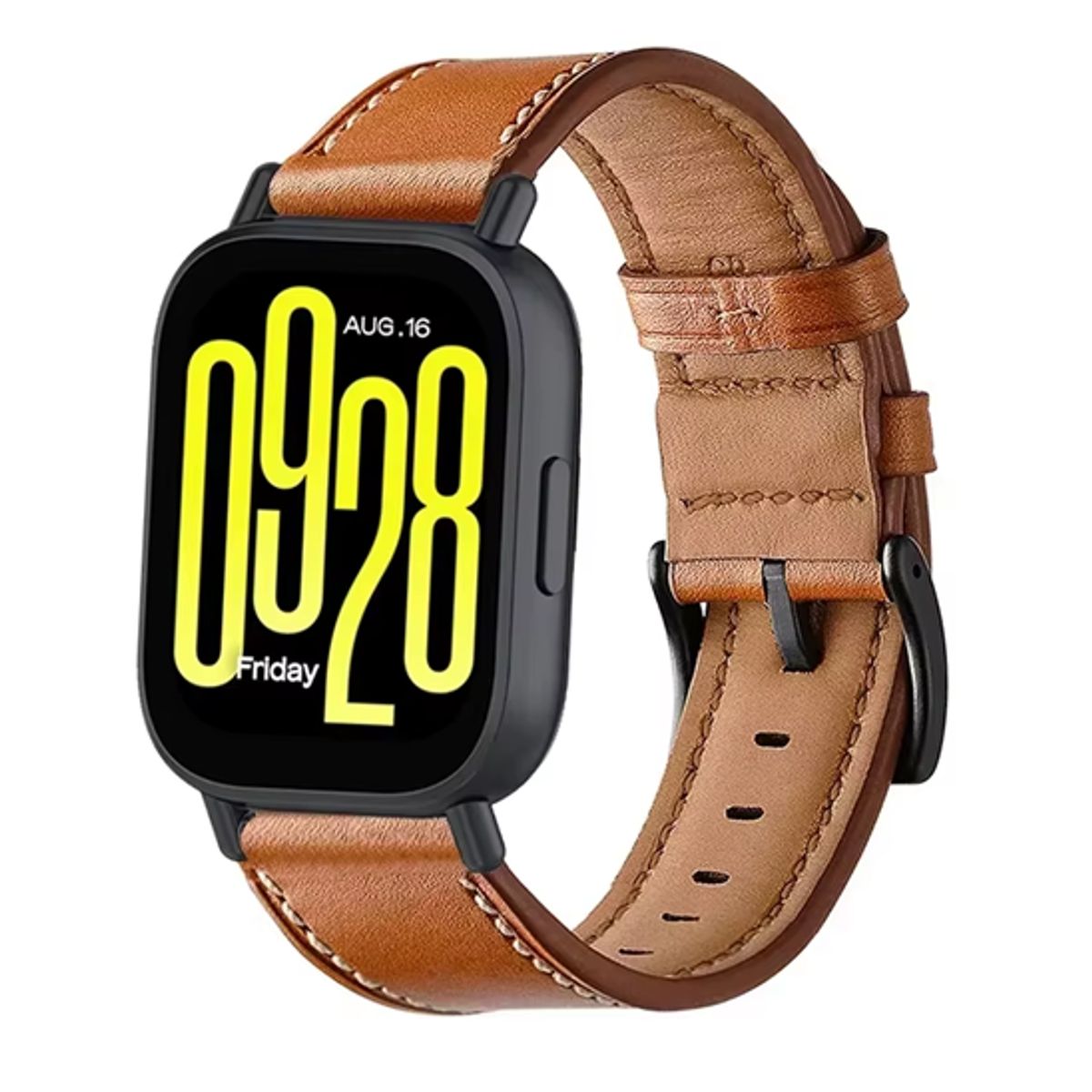 GENERICO - Correa Cuero sintético Para Xiaomi Watch 5 Active 5 Lite / Watch 3 Active 3 Lite Marron