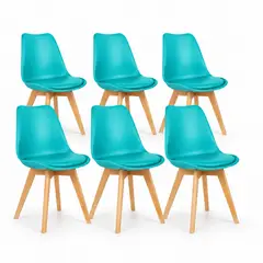 GENERICO - Pack 6 Sillas De Comedor Modelo Tulip