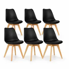 GENERICO - Pack 6 Sillas De Comedor Modelo Tulip