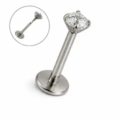 ELBAULDEJUMA - Piercing Labret Perno Tornillo 6mm 18G Punto Luz Titanio Astm F136