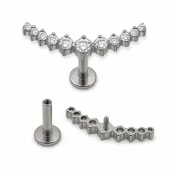 ELBAULDEJUMA - Piercing Labret Lucilla Astm F136 Titanio Zirconia 8mm