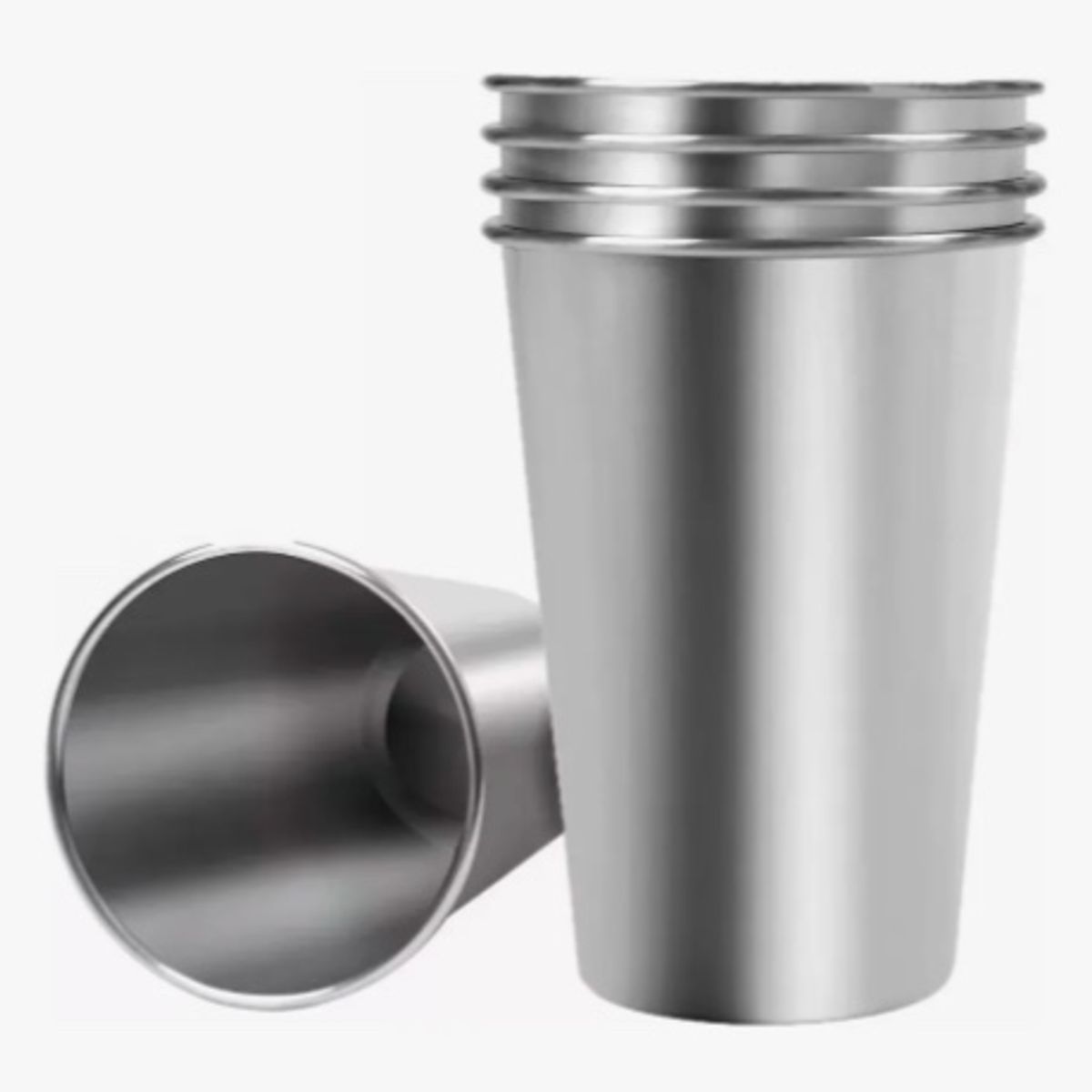 GENERICO - 4 Vasos Acero Inoxidable