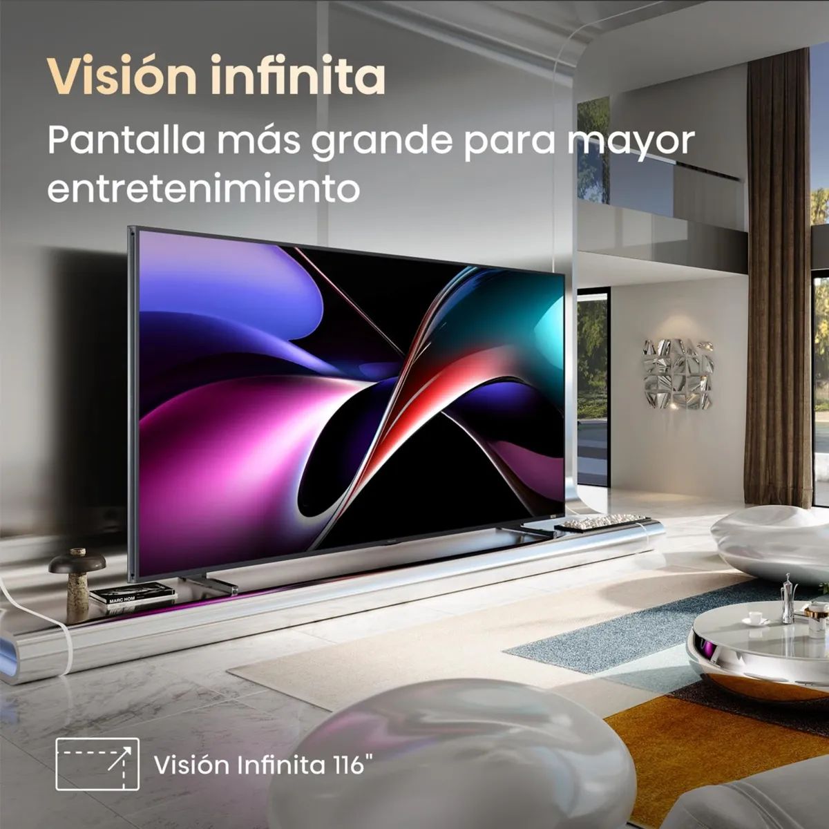 HISENSE - Smart Tv 116 QLED RGB MINILED 4K UHD GOOGLE TV Gamer 165HZ 116UX Hisense