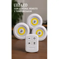MOVI - Luces LED Adhesivas con Control Remoto y Temporizador Pack 3