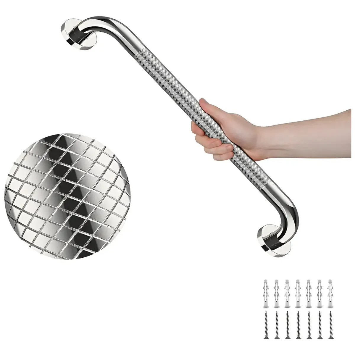GENERICO - 60cm Barras De Agarre Antideslizante De Acero Inoxidable