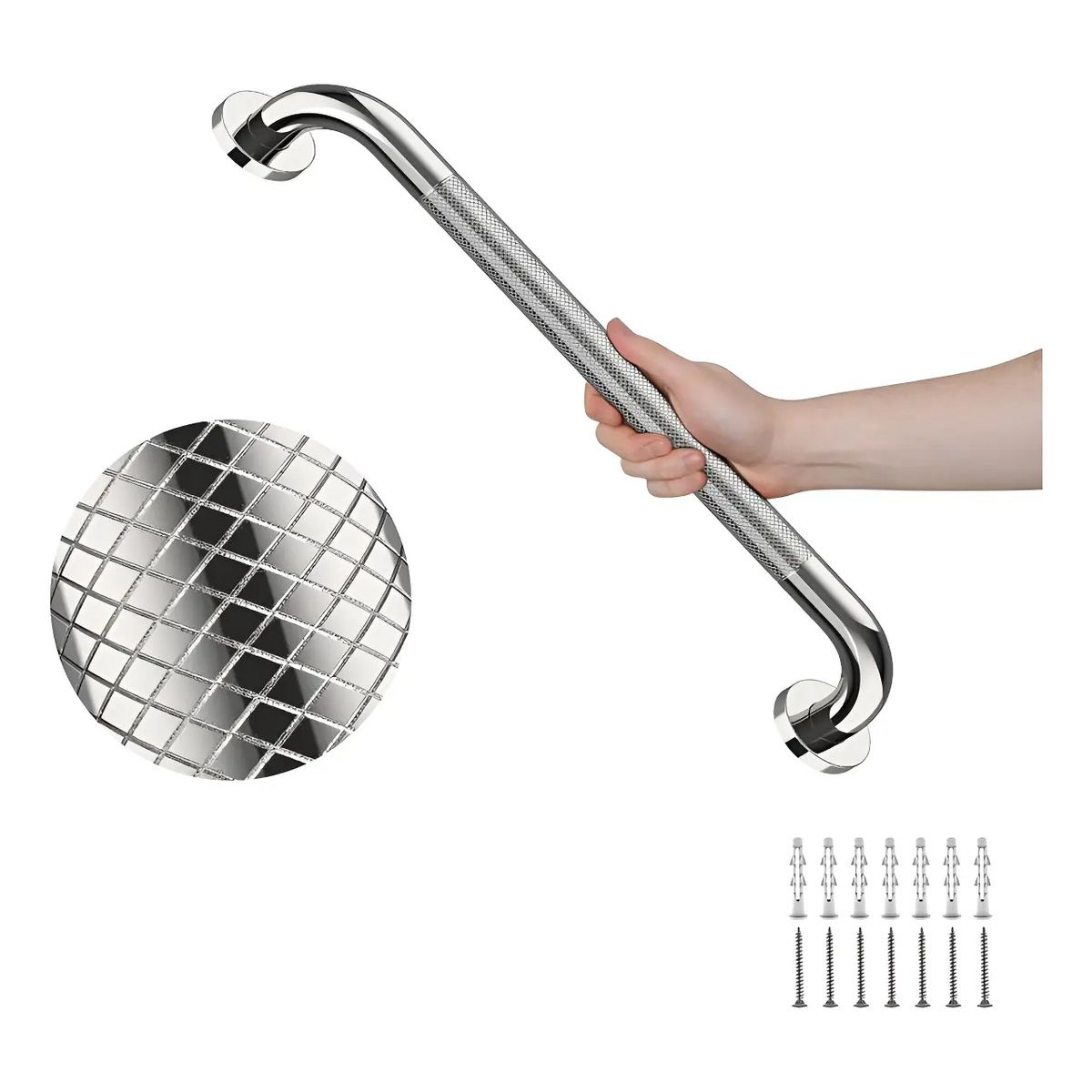 GENERICO - 60cm Barras De Agarre Antideslizante De Acero Inoxidable