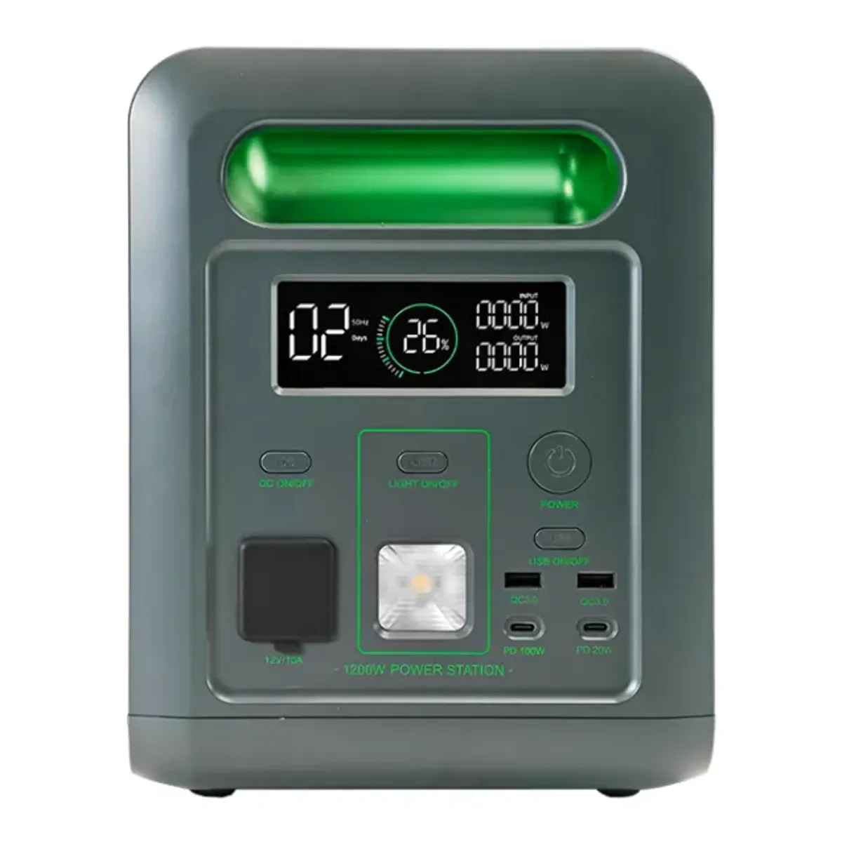 EWTTO - EWTTO ES1200 Generador Solar Portátil 1200W 1024Wh - LiFePO4, Carga Rápida 1.5, UPS, 10 Puertos