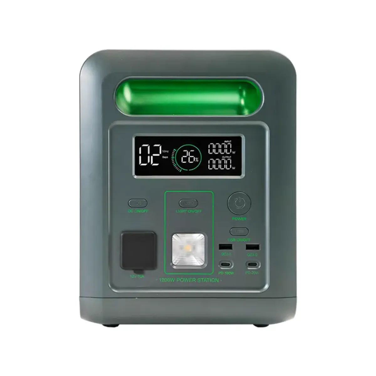 EWTTO - EWTTO ES1200 Generador Solar Portátil 1200W 1024Wh - LiFePO4, Carga Rápida 1.5, UPS, 10 Puertos