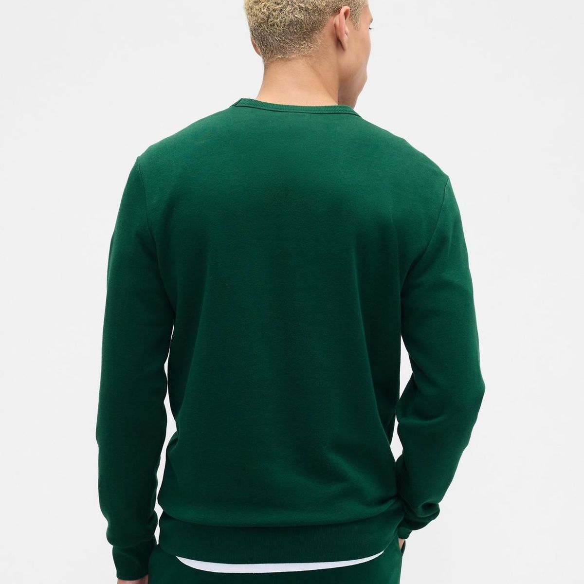 GAP - Polerón Hombre Gap Sin Gorro Logo Crew Verde