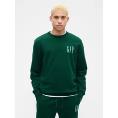 GAP - Polerón Hombre Sin Gorro Logo Crew Verde