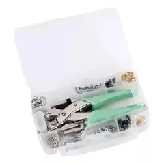 GENERICO - Kit Remachadora Perforadora Ojetillos Más 160 Ojetillos
