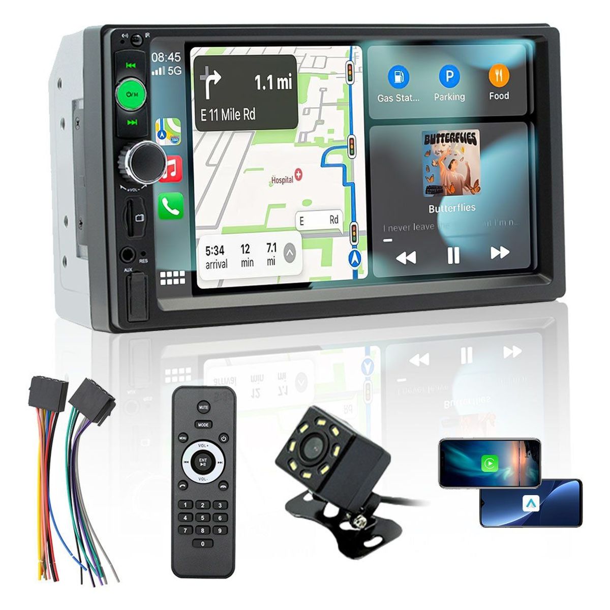 GENERICO - Central Multimídia Universal 2 Din Carplay Android Auto Mp5