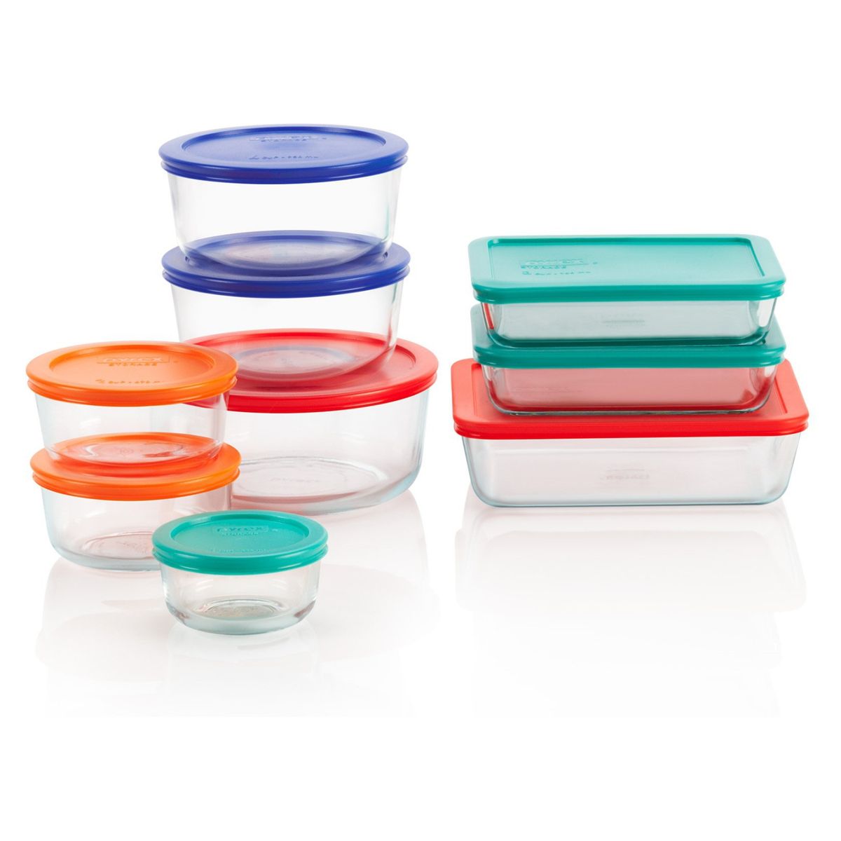 PYREX - Set de 9 Fuentes Pyrex con Tapa